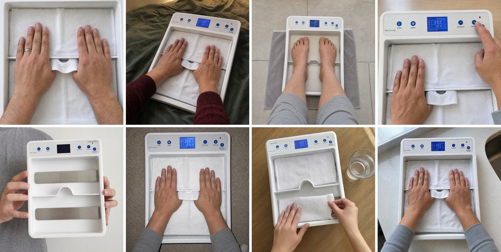 Photos from people using tap water iontophoresis at home