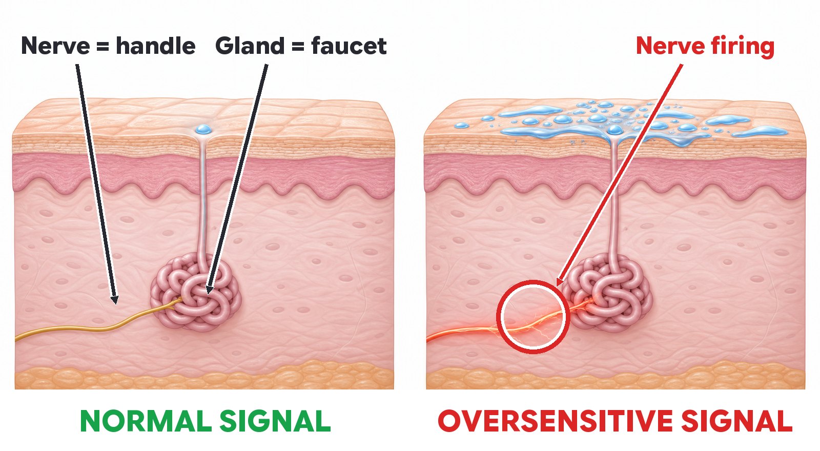 Normal signal and oversensitive signal
